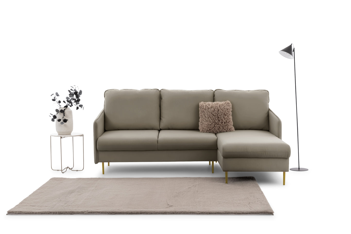 Dīvāns Tai 222/95/161 cm Velluto 3/zelts kājas - N1 Home