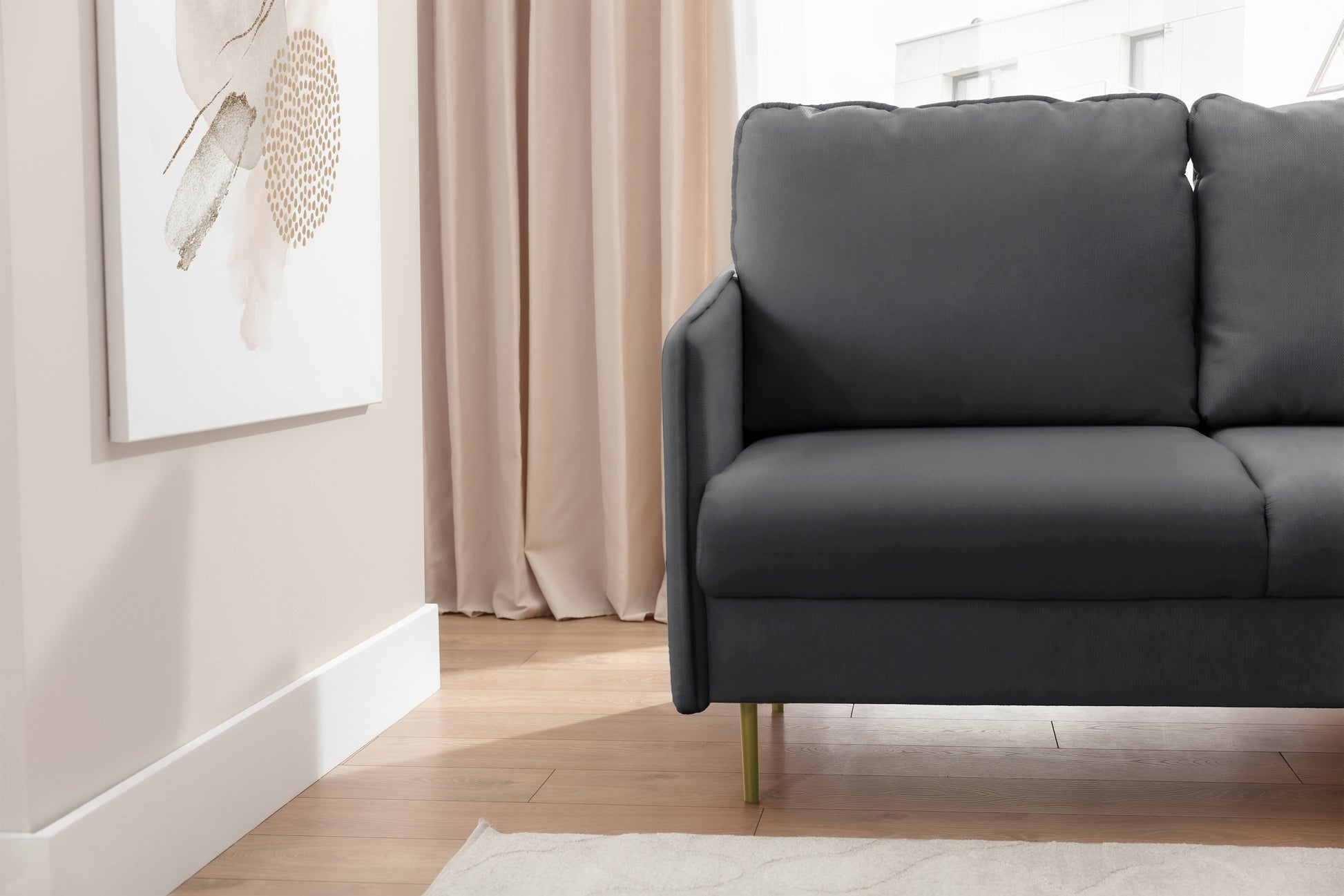 Dīvāns Tai 222/95/161 cm Velluto 18/zelts kājas - N1 Home