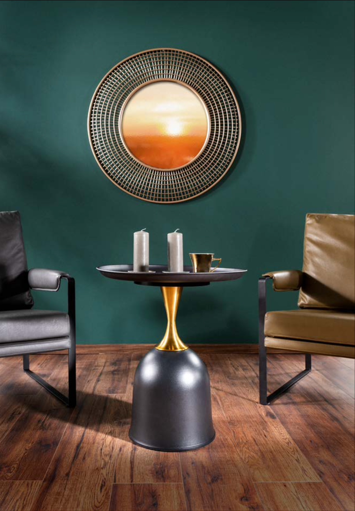 LB sols melns/zelts 51x51 cm - N1 Home