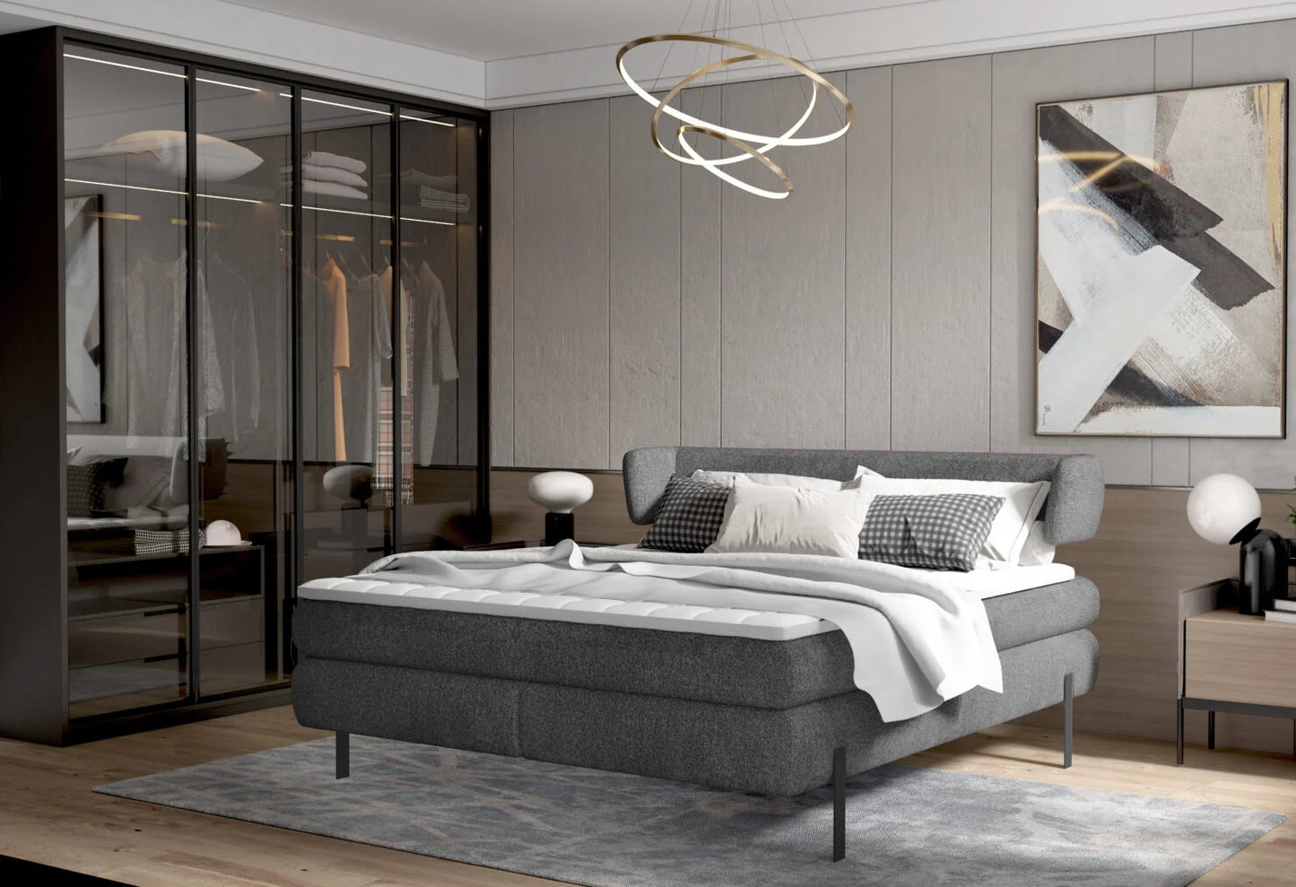 Gulta Nobi 140/160/180×200 cm pelēks - N1 Home