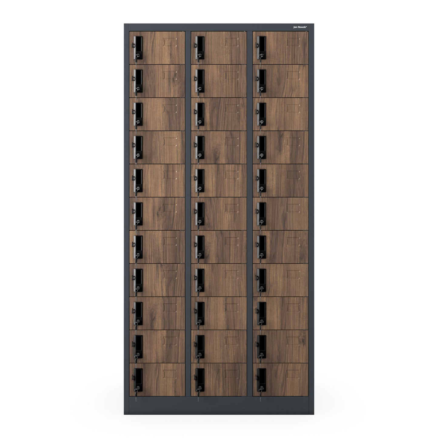 Skapis Oli 90/185/45 cm rieksts/antracīts - N1 Home