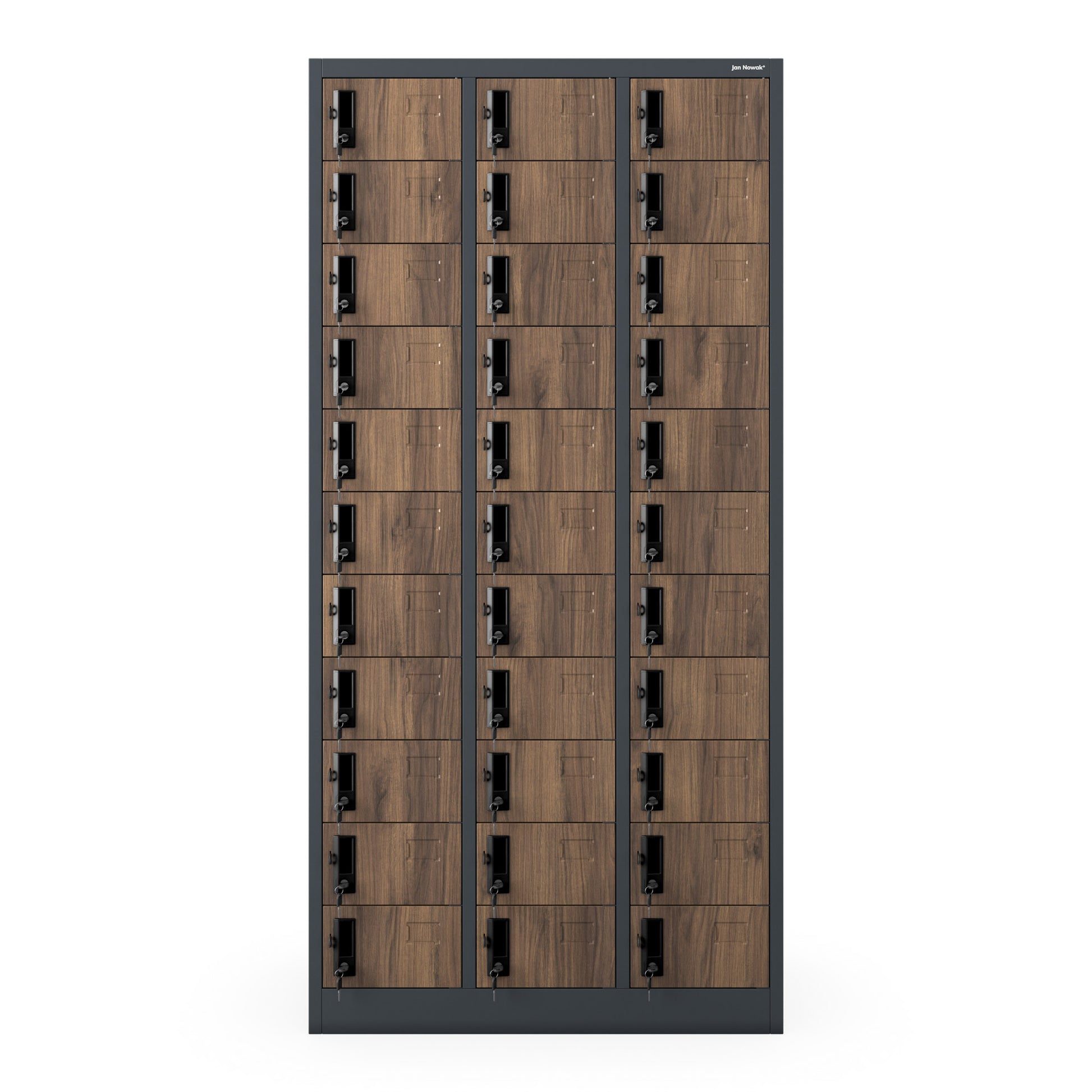 Skapis Oli 90/185/45 cm rieksts/antracīts - N1 Home