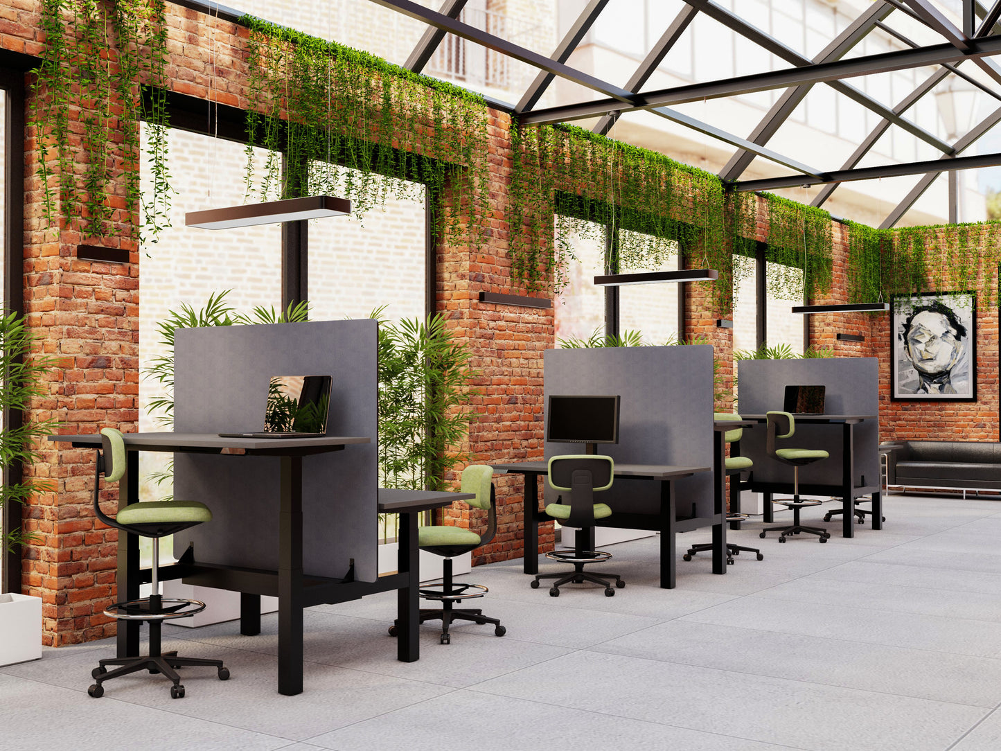 Galds Fino double 140/149,5 cm melns/antracīts - N1 Home