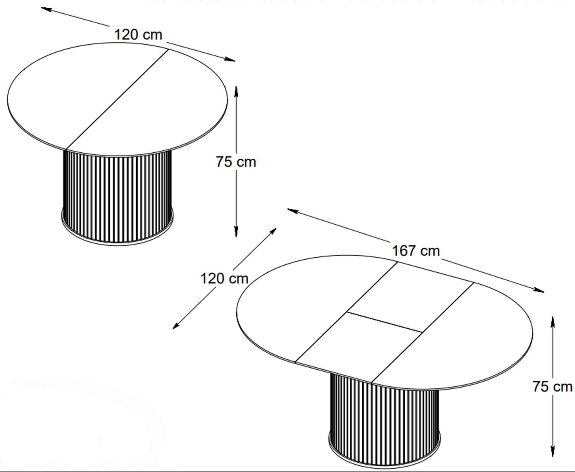 Galds Gativs 75/167/120 cm melns ozols - N1 Home