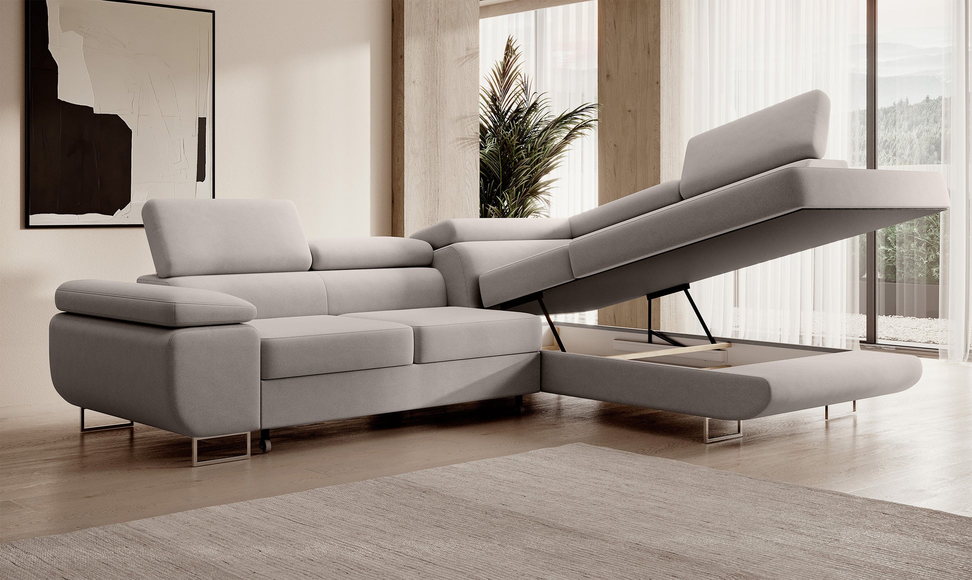 Dīvāns Steva 90/275/203 cm Castel 04 - N1 Home