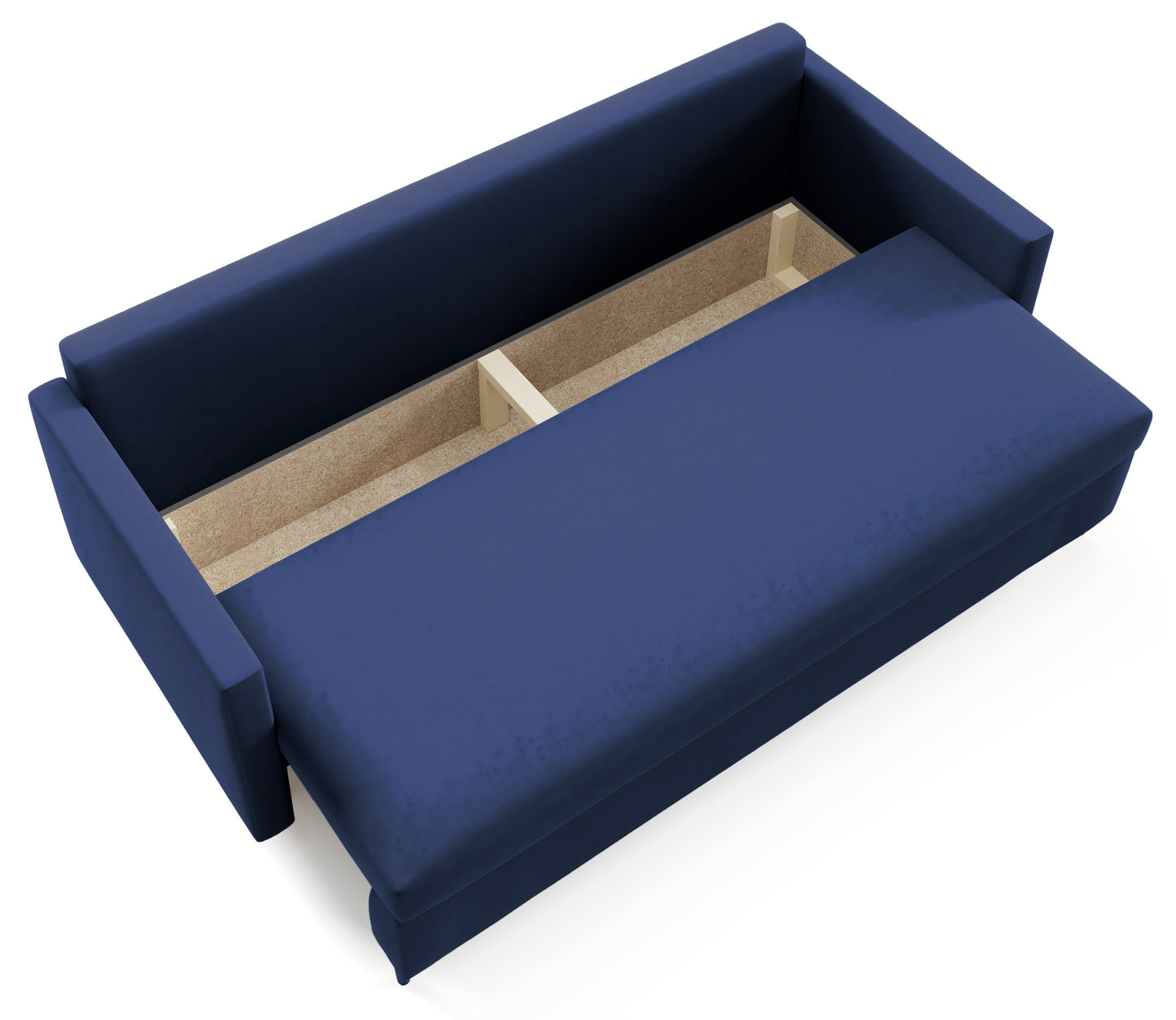 RAZO Dīvāns-gulta ar glabātuvii, tumši zils samts - N1 Home