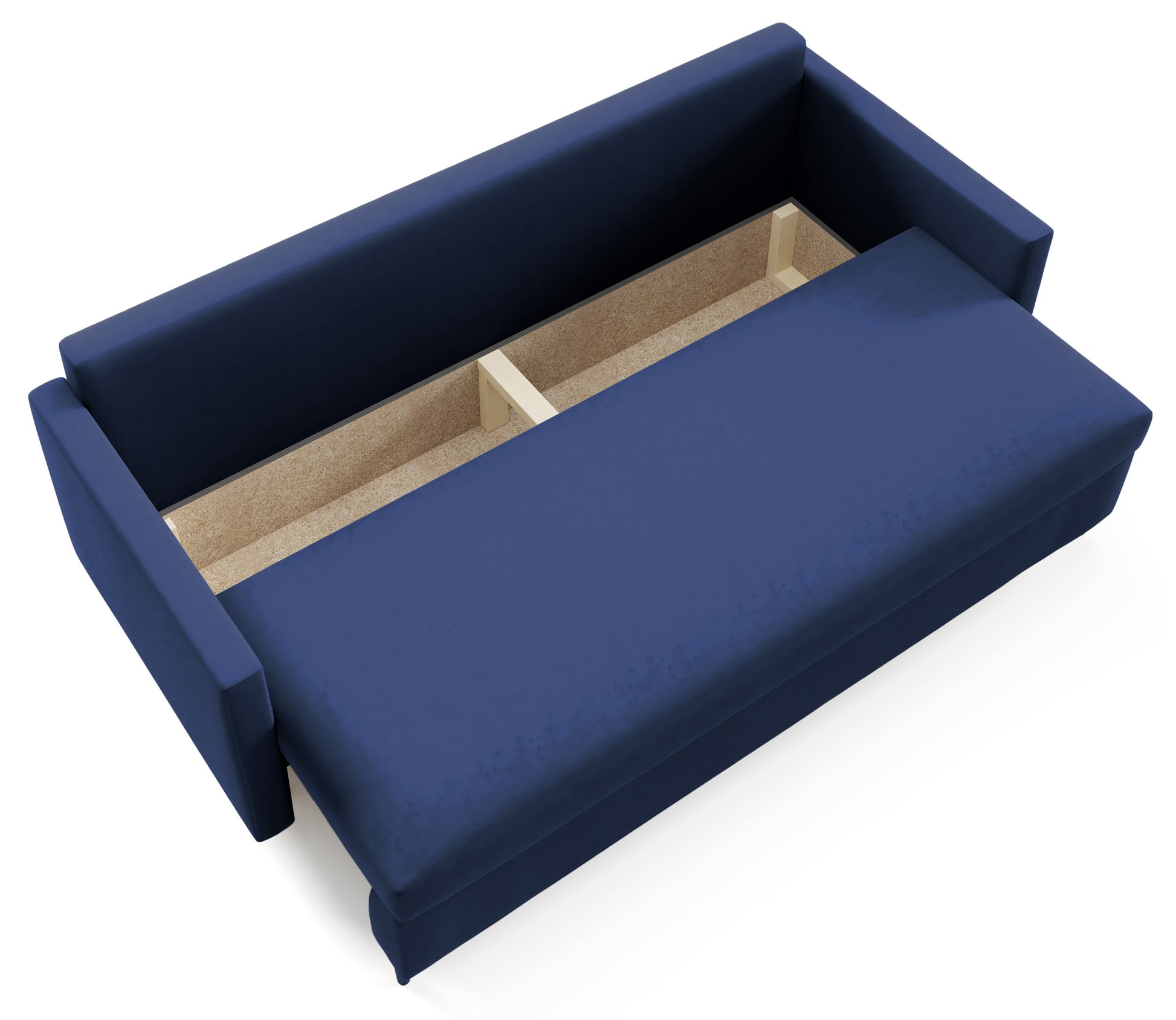 RAZO Dīvāns-gulta ar glabātuvii, tumši zils samts - N1 Home