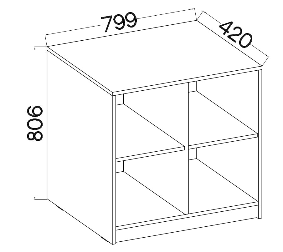 Biroja kabinets Stun 81/80/42 cm pelēks - N1 Home