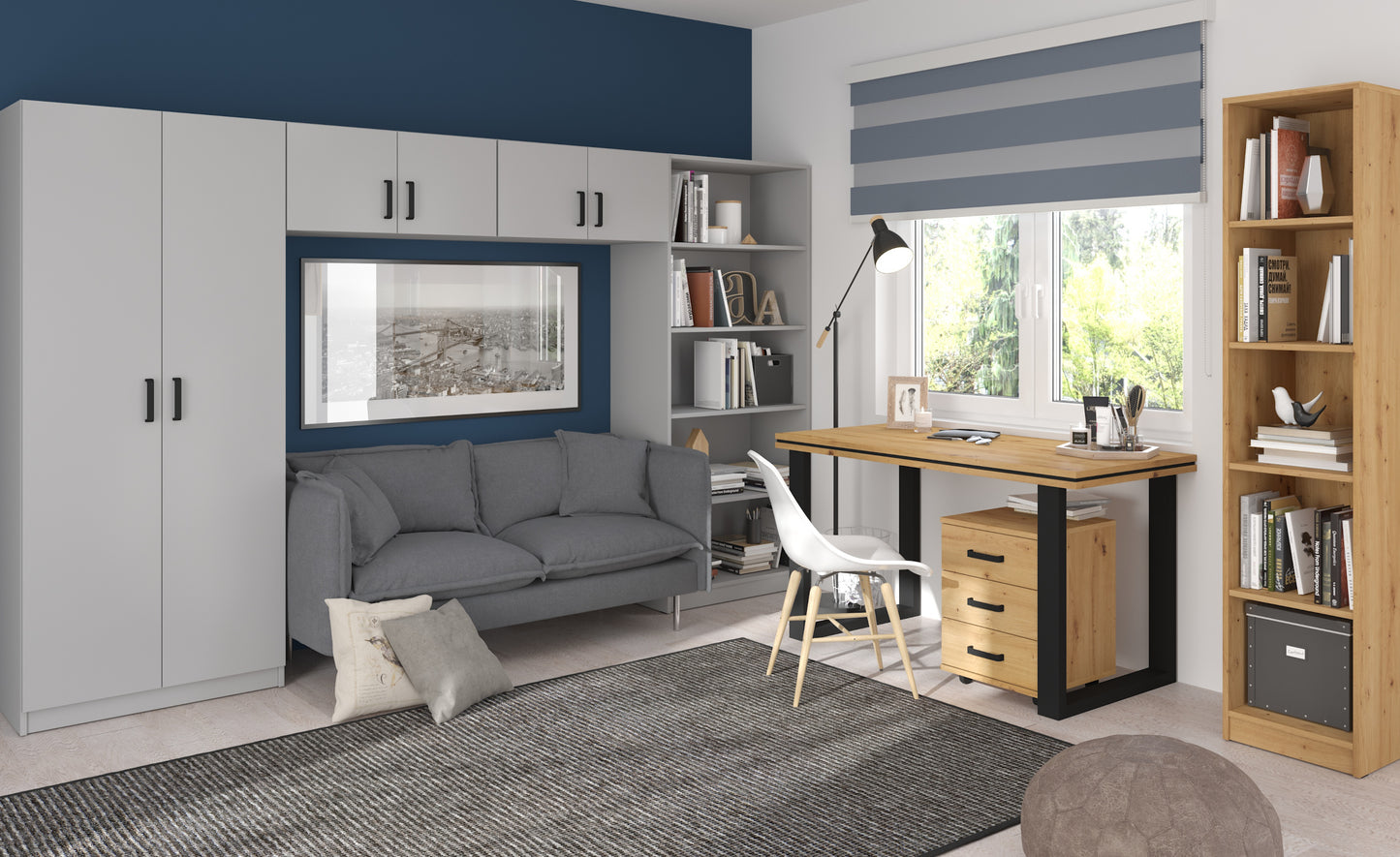 Biroja kabinets Stun 73/80/44 cm pelēks - N1 Home