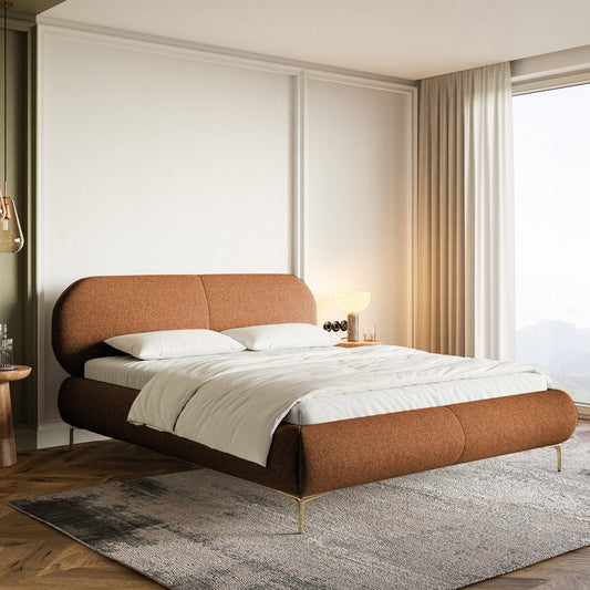 Gulta ar konteineru Valeo 140/160/180x 200 cm Toronto 06 (Lech), zelta kājas - N1 Home