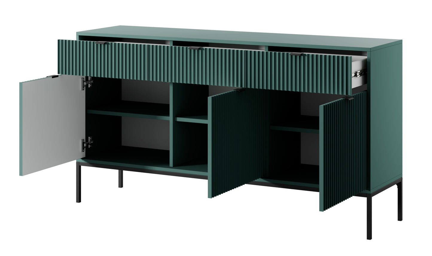 Kumode NV 154/83/39 cm olīves/melns - N1 Home