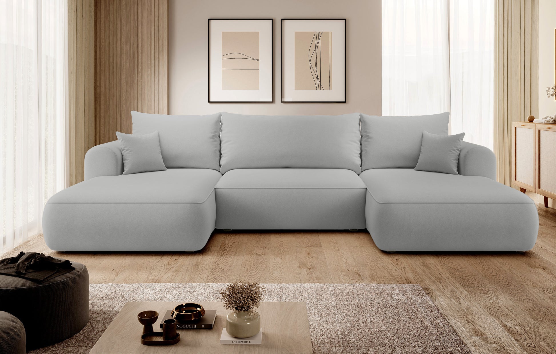 Dīvāns Ovors U 380/95/167 cm Castel 80 - N1 Home