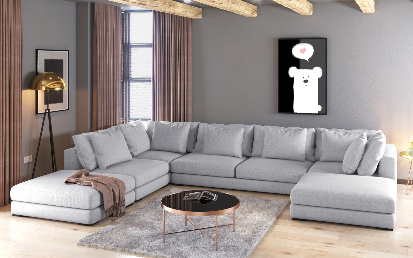 Dīvāna Milia U 87/429/307 cm Storm 81 - N1 Home