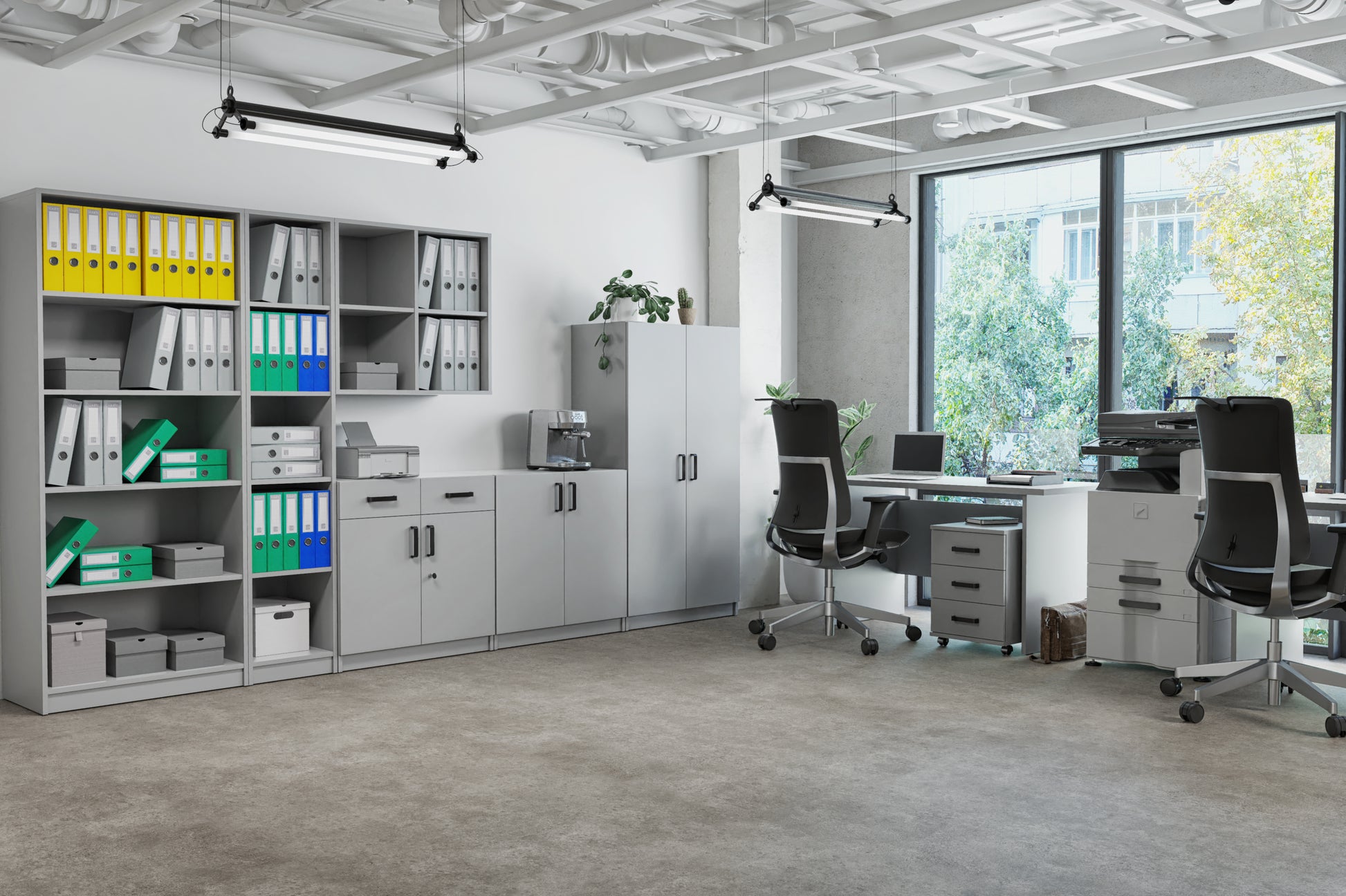 Biroja kabinets Stun 73/80/44 cm pelēks - N1 Home