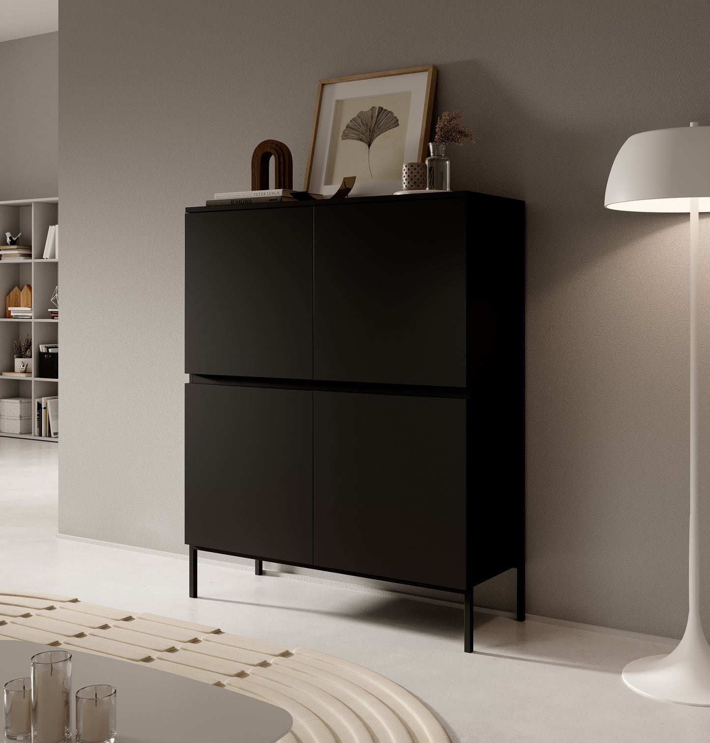 Kumode Bommo 100/122/35 cm melns - N1 Home