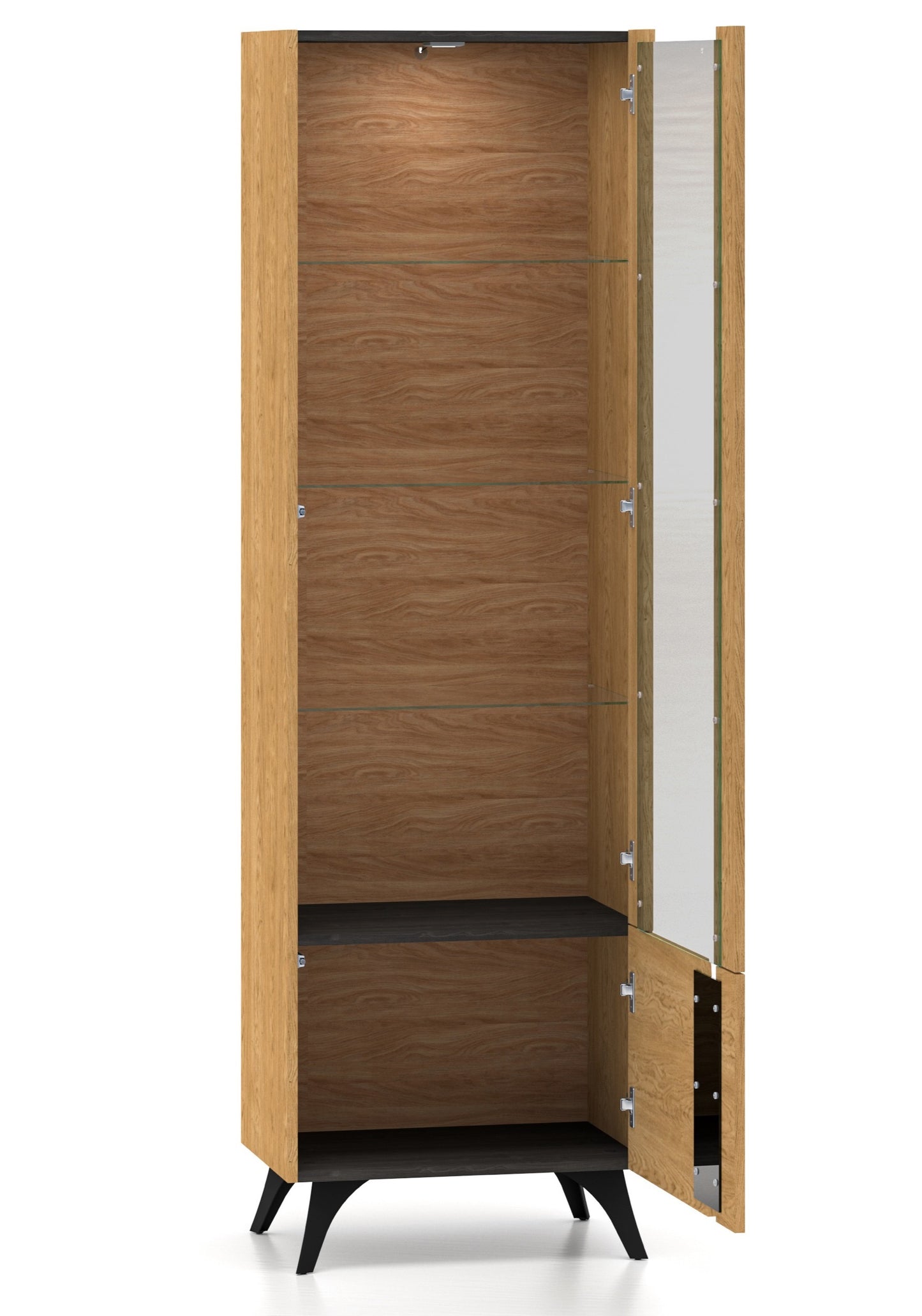 Skapis Toskana 189/57/38 cm ozols/melns