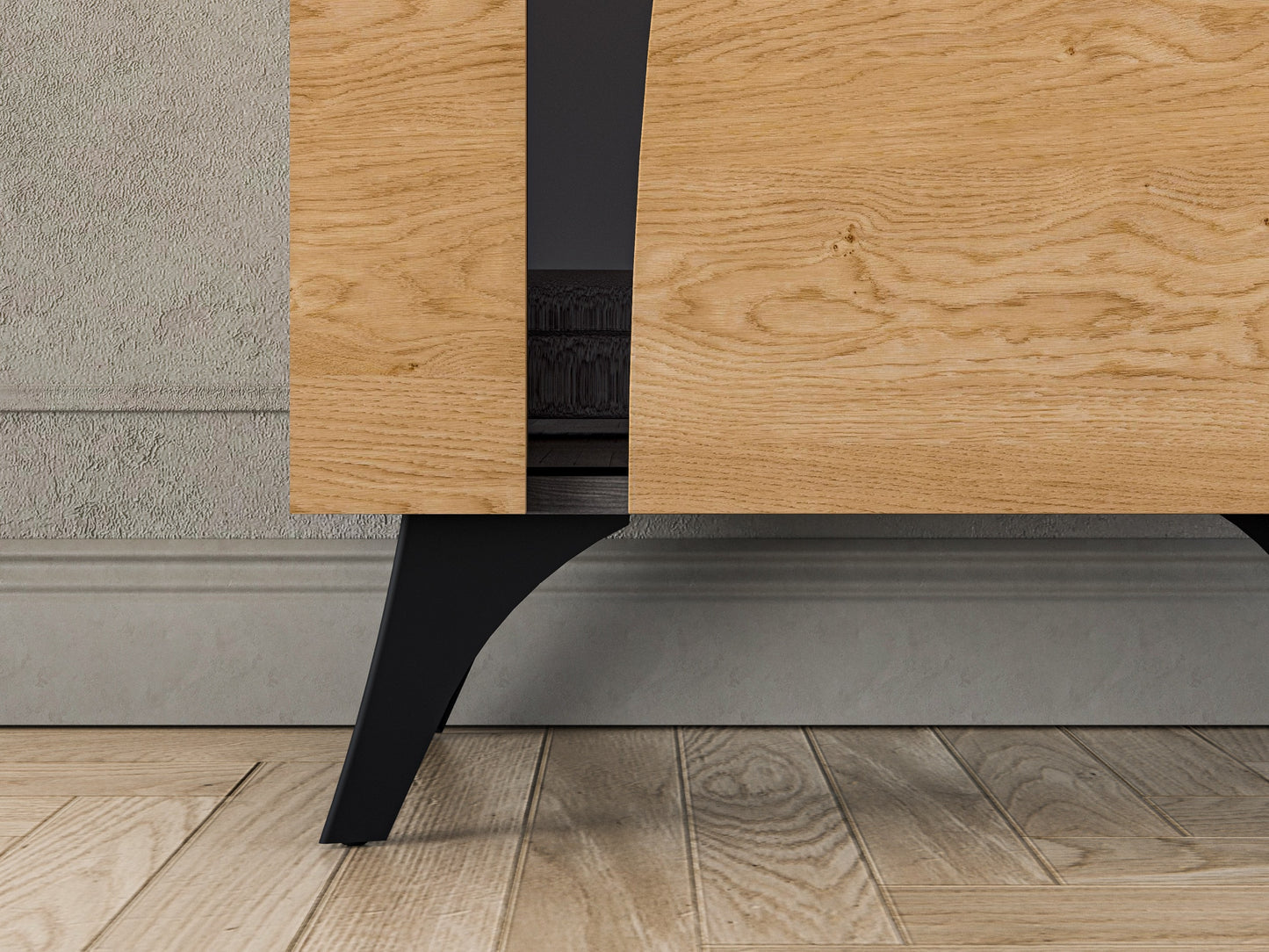 Skapis Toskana 189/57/38 cm ozols/melns