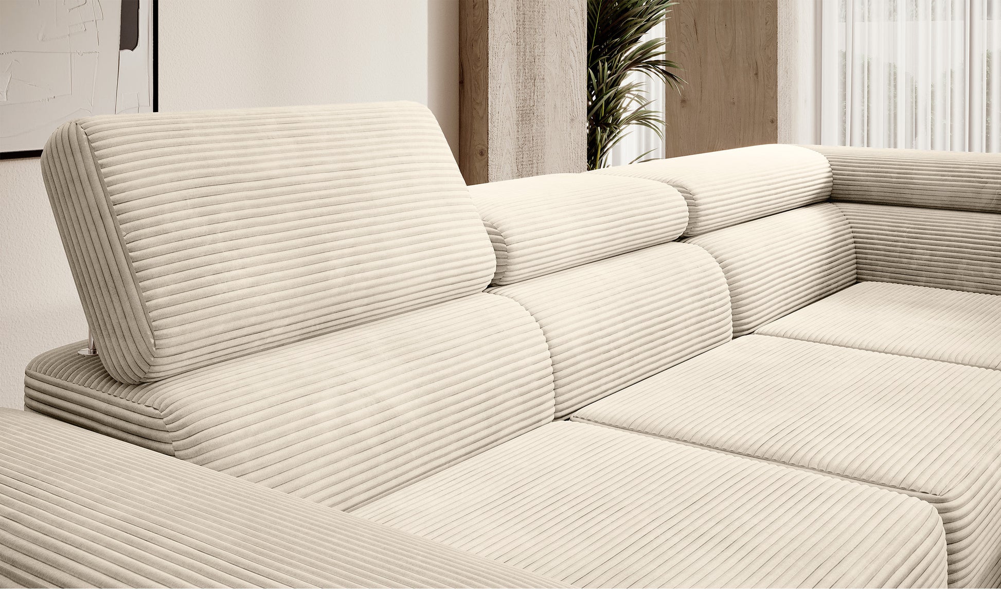 Dīvāns Steva 90/275/203 cm Poso 105 - N1 Home