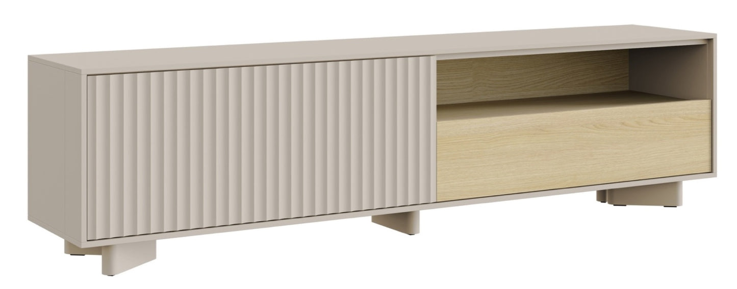 TV skapis Distri Riffle 175/46/35 cm Vičencas ozols/kašmirs