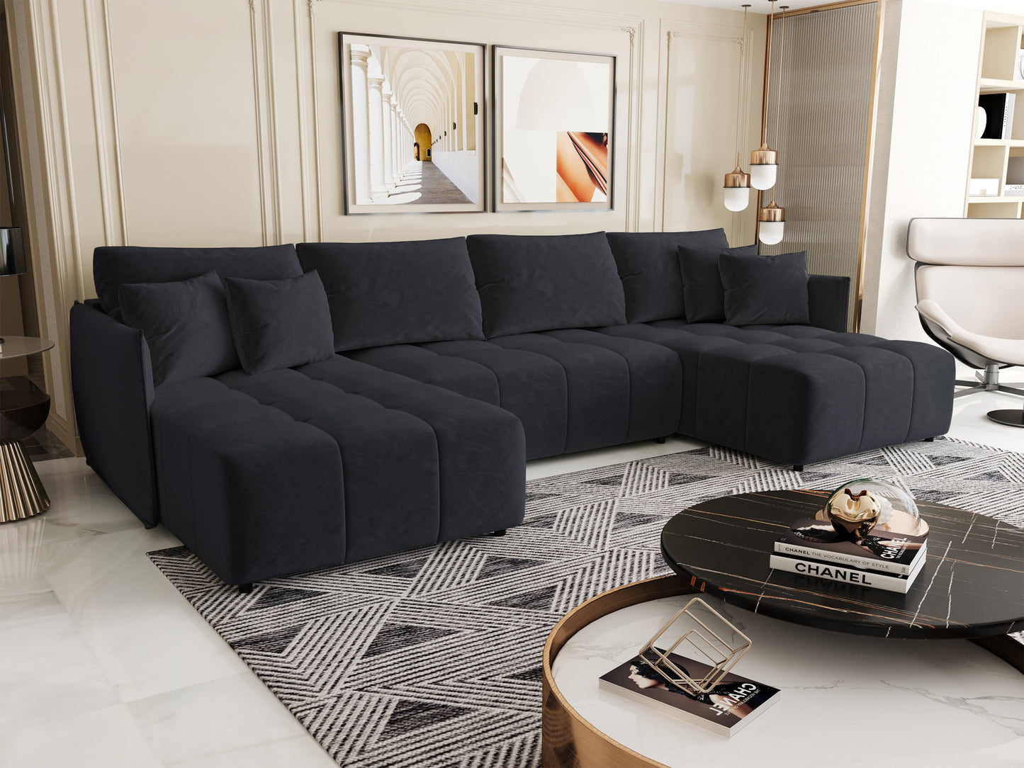 Dīvāns Belviu 349/85/175 cm Monolith 97 - N1 Home