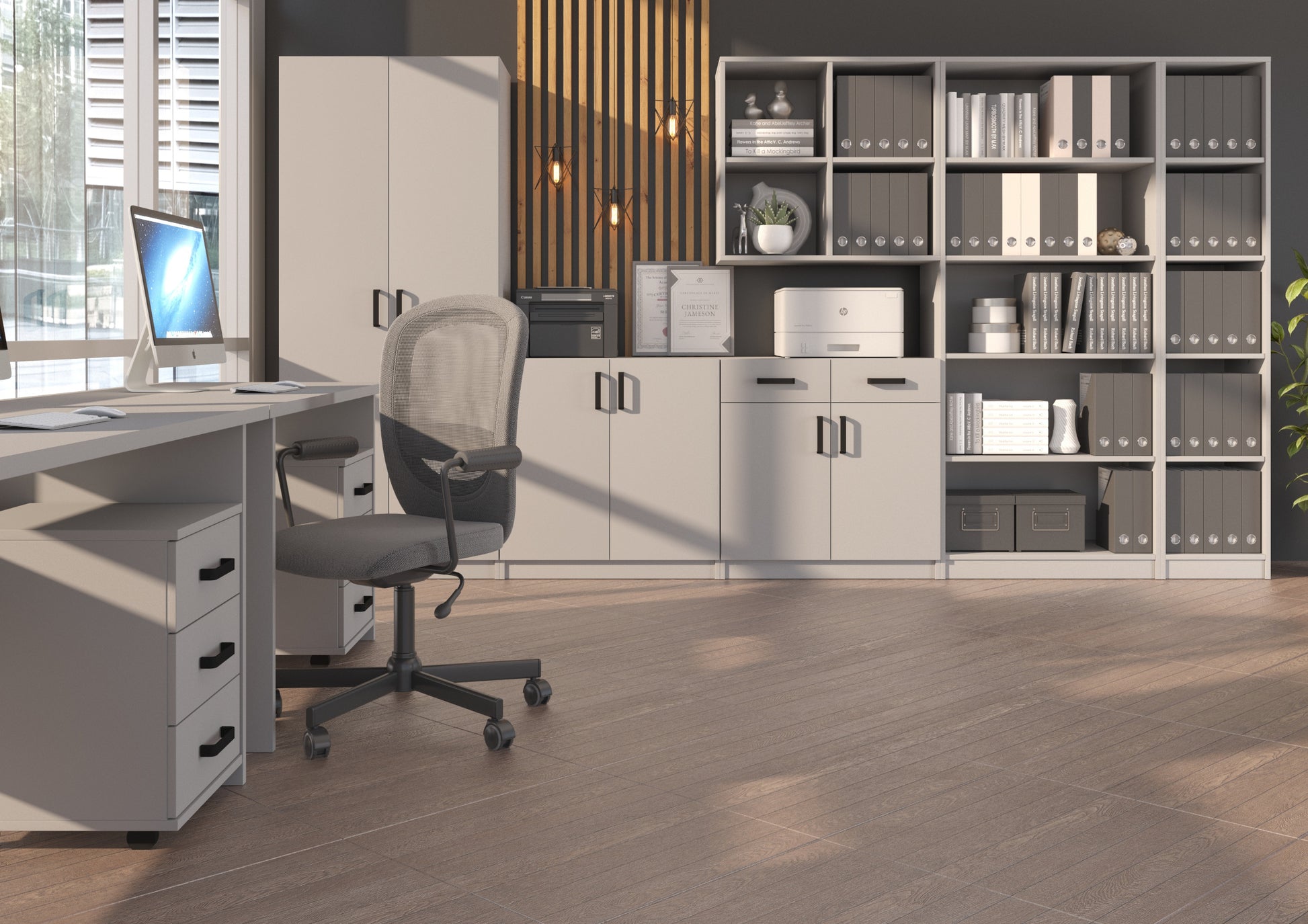 Biroja kumode Stun 57/40/42 cm pelēks - N1 Home