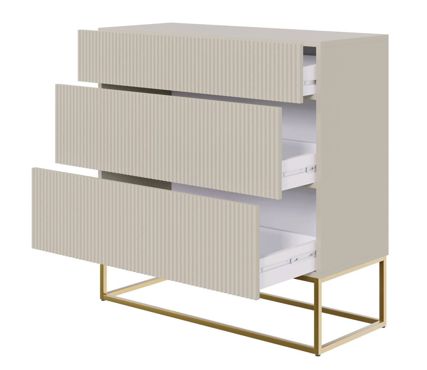 Kumode Velda 90/90/38 cm bēšs/zelts - N1 Home