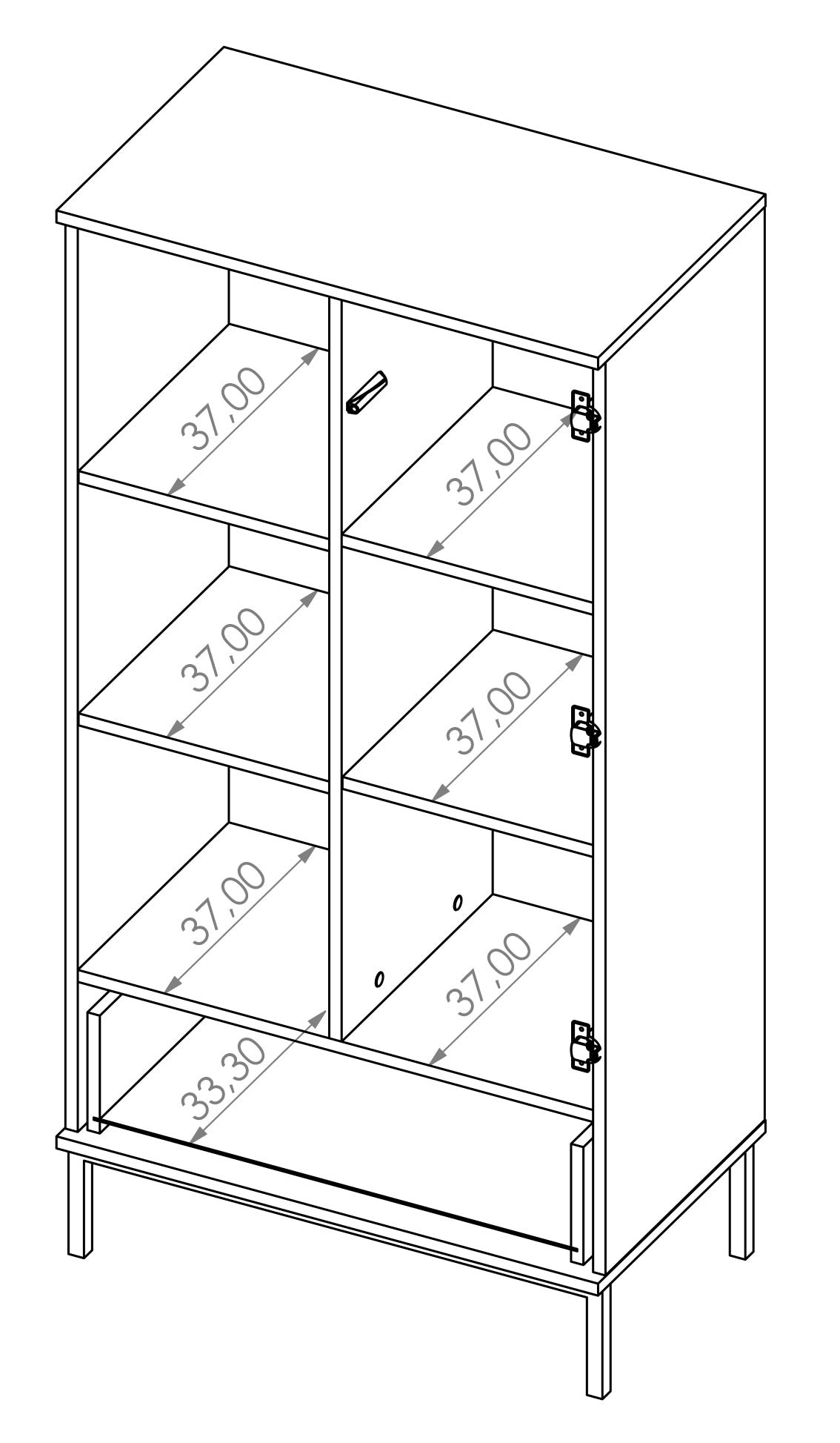 Skapis Polka 140/70/41 cm balts