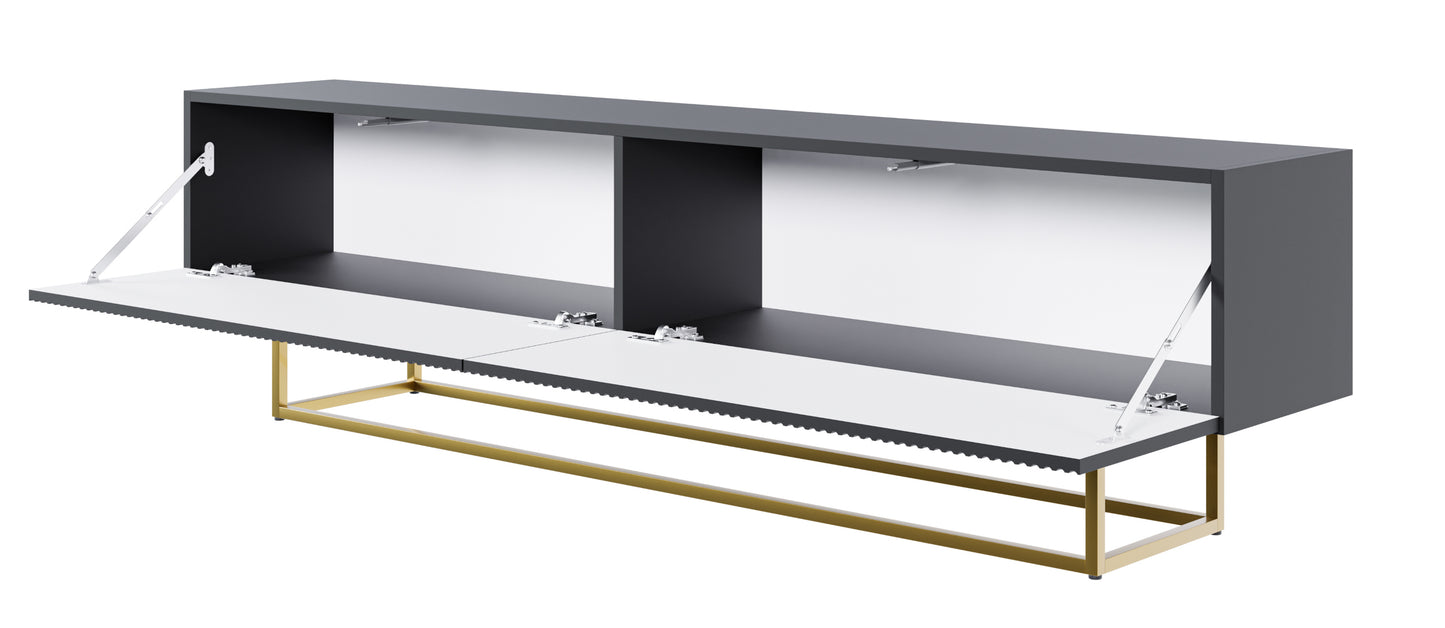 TV skapis Velda 175/46/31 cm melns/zelts