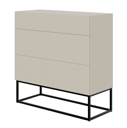 Kumode Velda 90/90/38 cm bēšs/melns - N1 Home