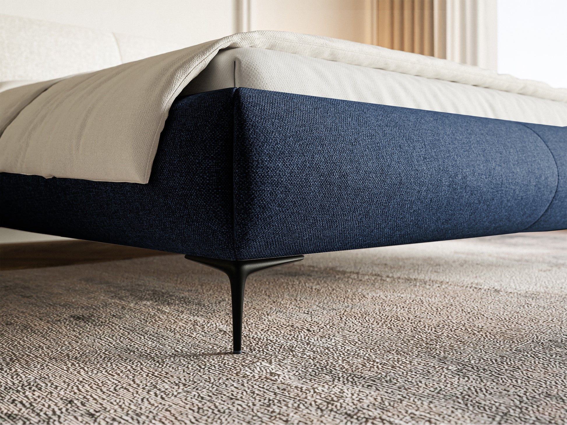 Gulta ar konteineru Valeo 140/160/180x 200 cm Toronto 10 (Lech), melnas kājas - N1 Home