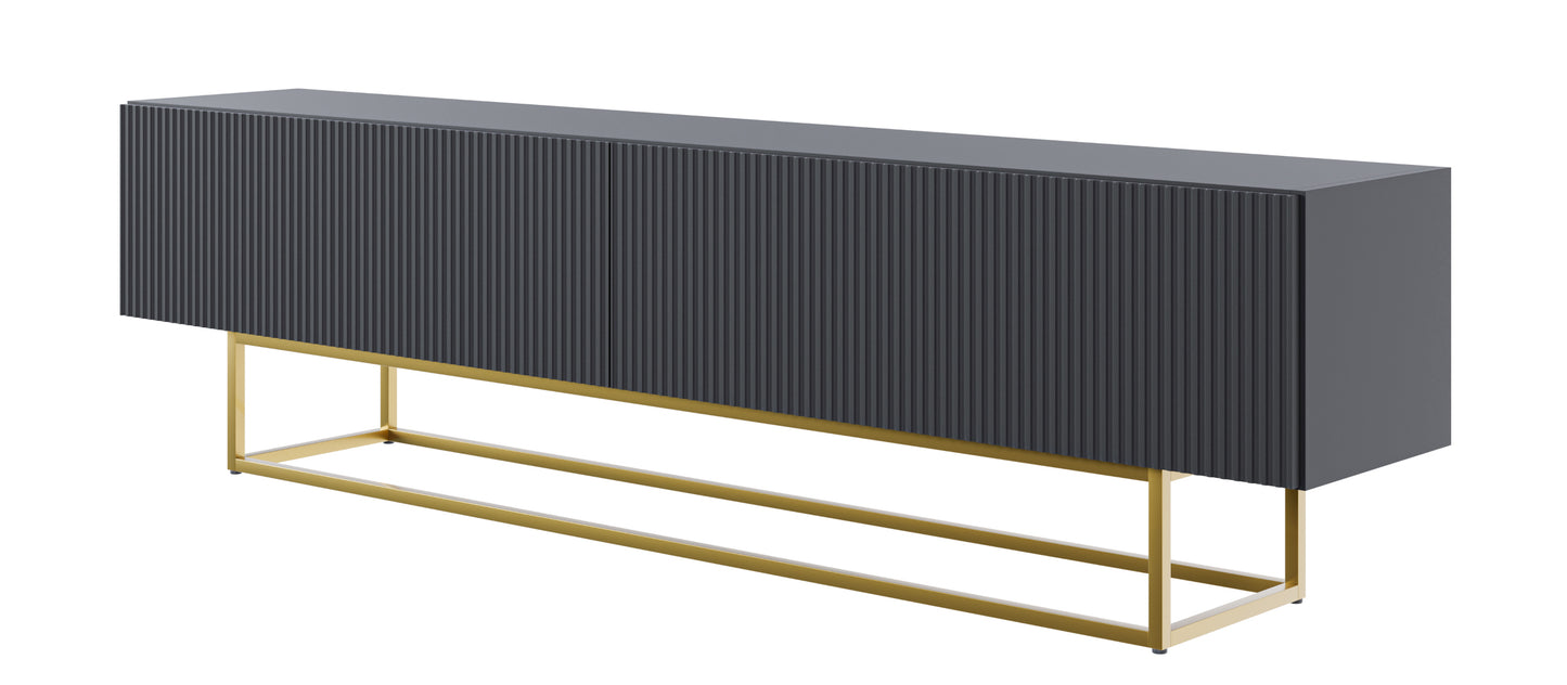 TV skapis Velda 175/46/31 cm melns/zelts