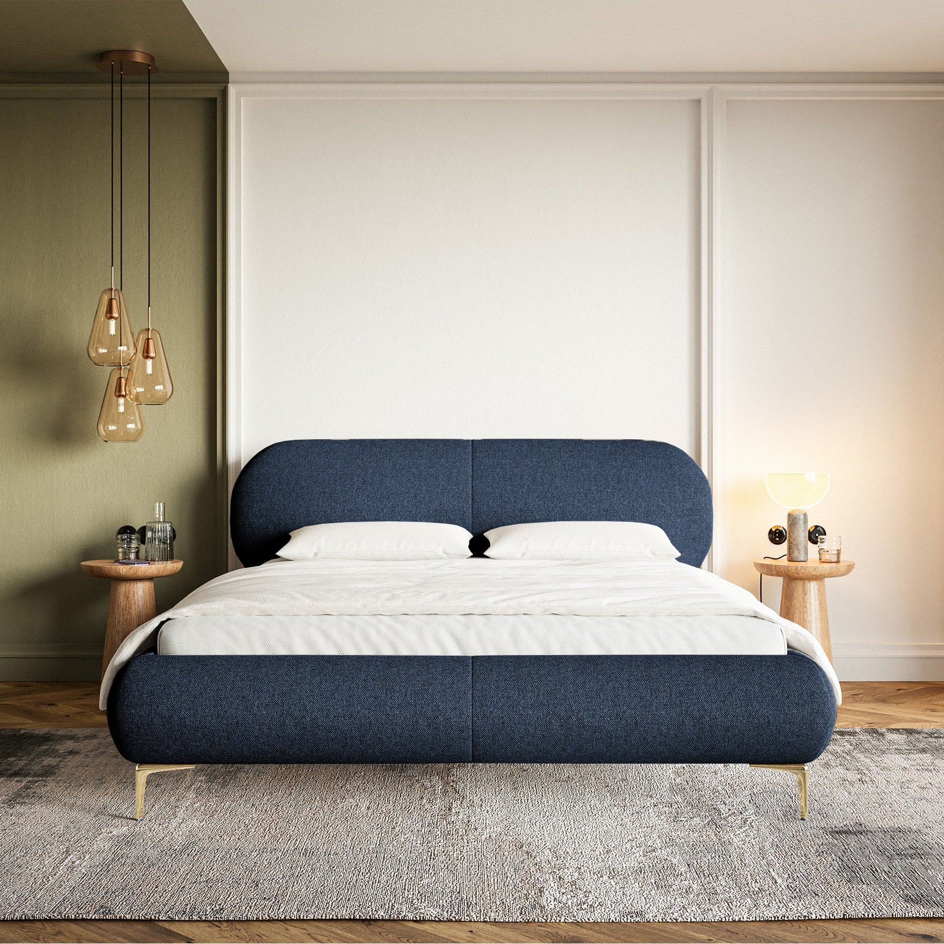 Gulta Valeo 140/160/180x 200 cm Toronto 10 (Lech), zelta kājas - N1 Home