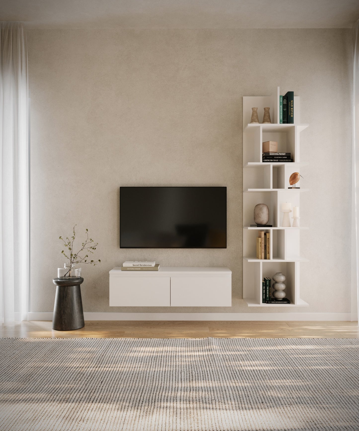 Atvērts plaukts Bommo 50/180/30 cm balts