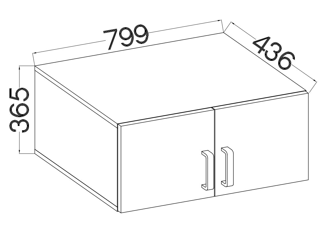 Biroja kabinets Stun 37/80/44 cm pelēks - N1 Home