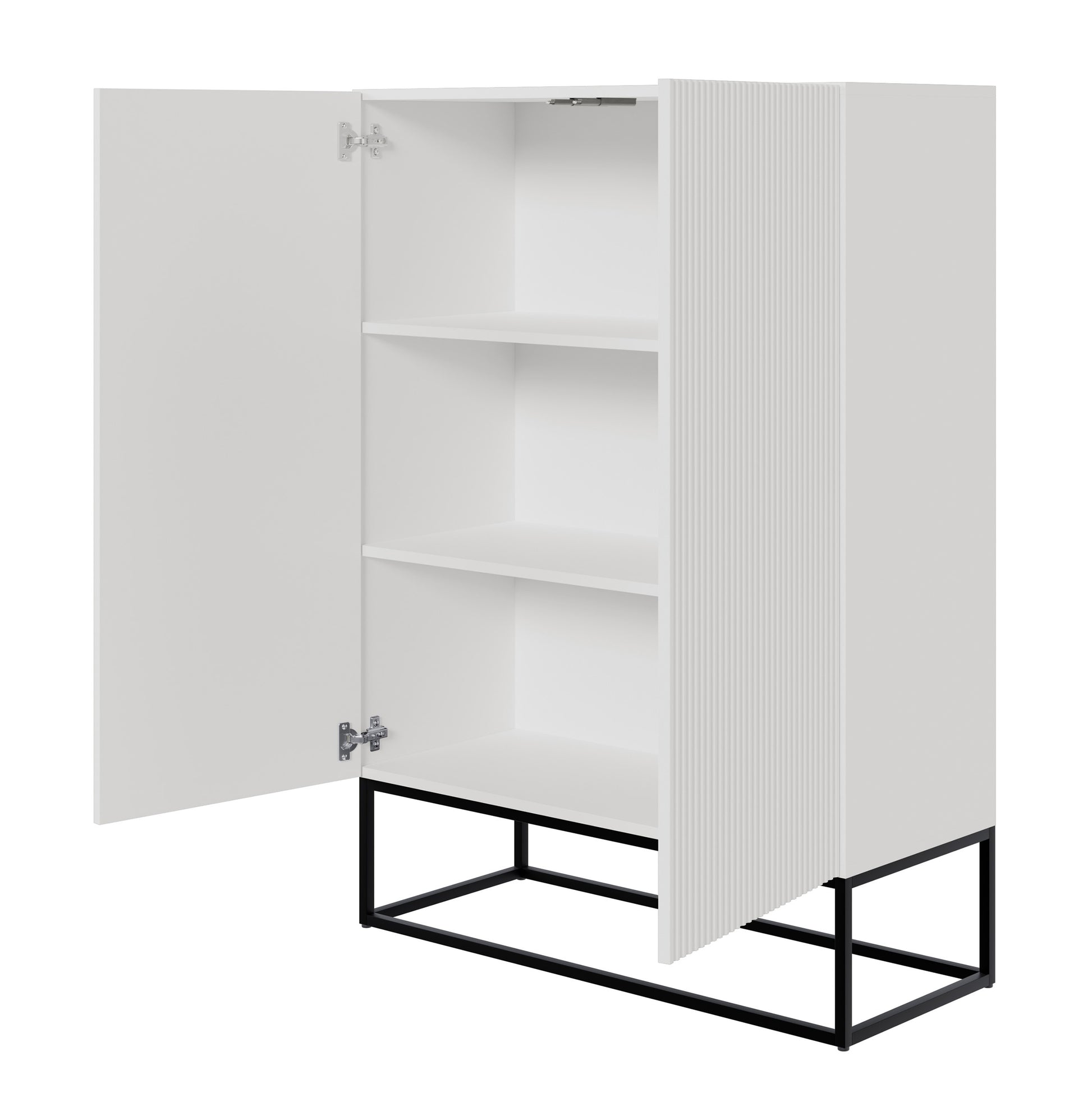 Kumode Velda 90/125/38 cm balts/melns - N1 Home