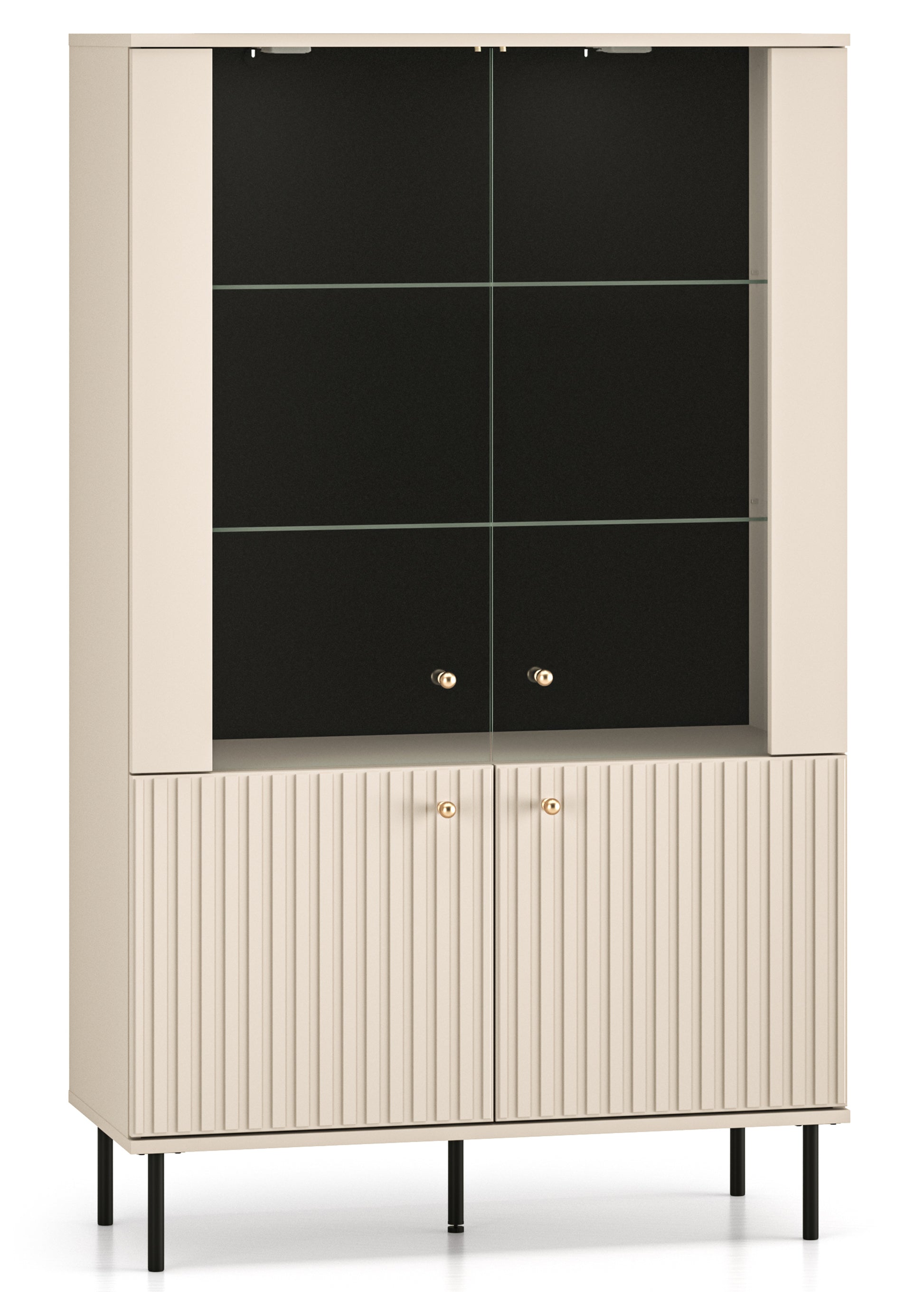 Vitrīnas skapis Galeto 151/92/40 cm bēšs - N1 Home