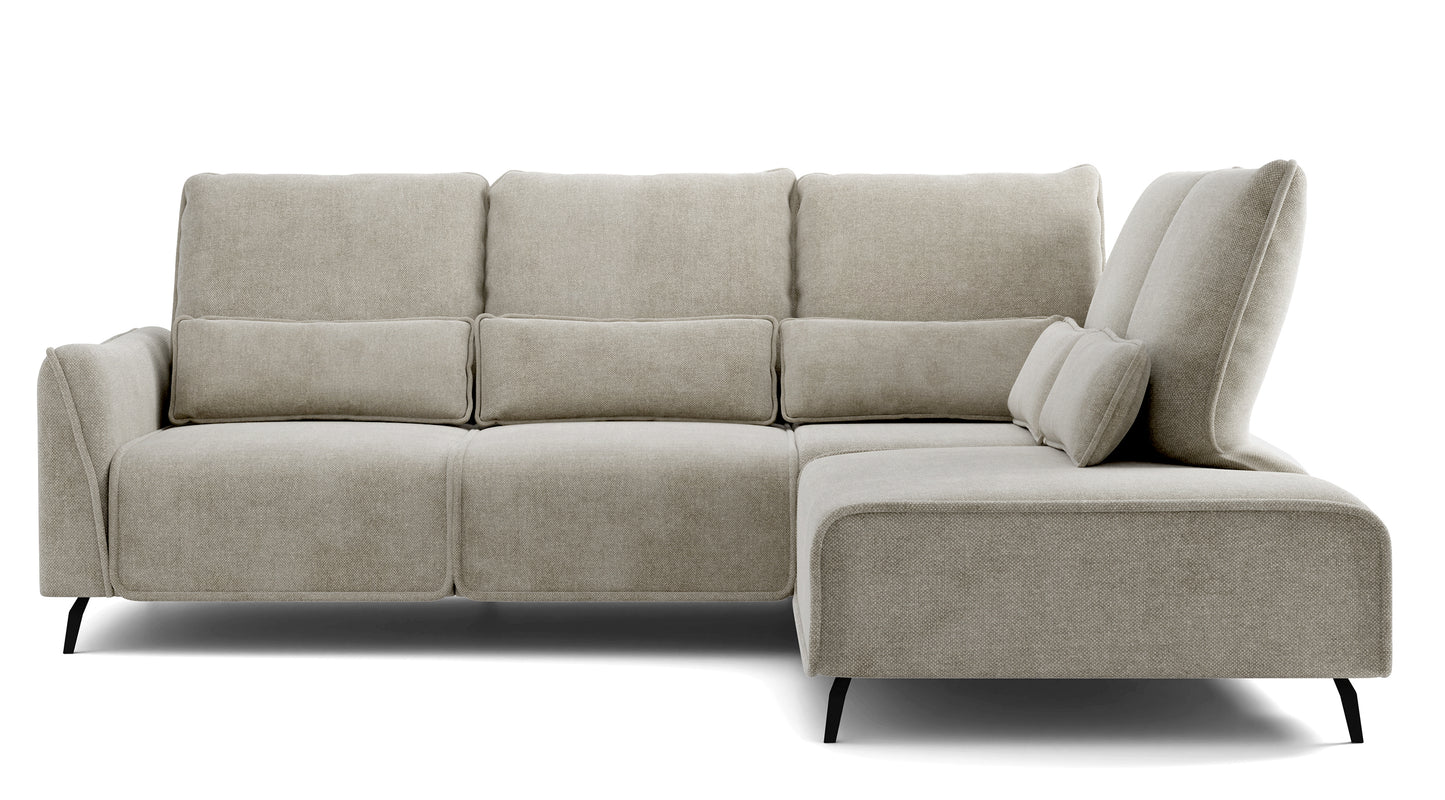 Dīvāns ar pufu Ruma 94/260/208 cm Storm 09