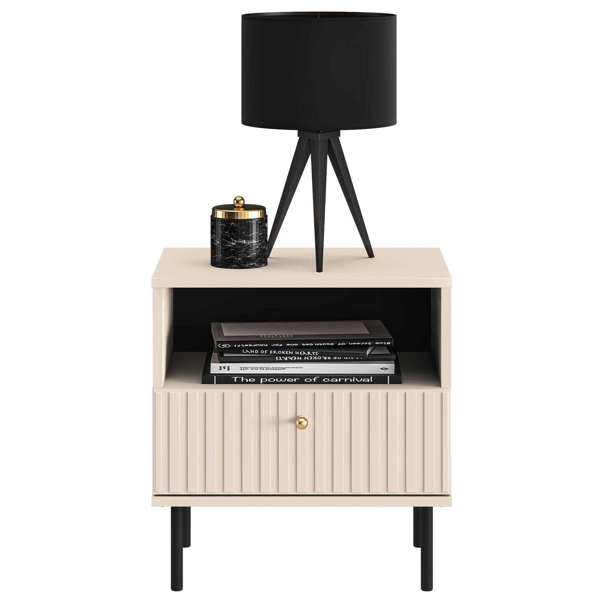 Naktsskapītis Galeto 53/50/34 bēšs - N1 Home