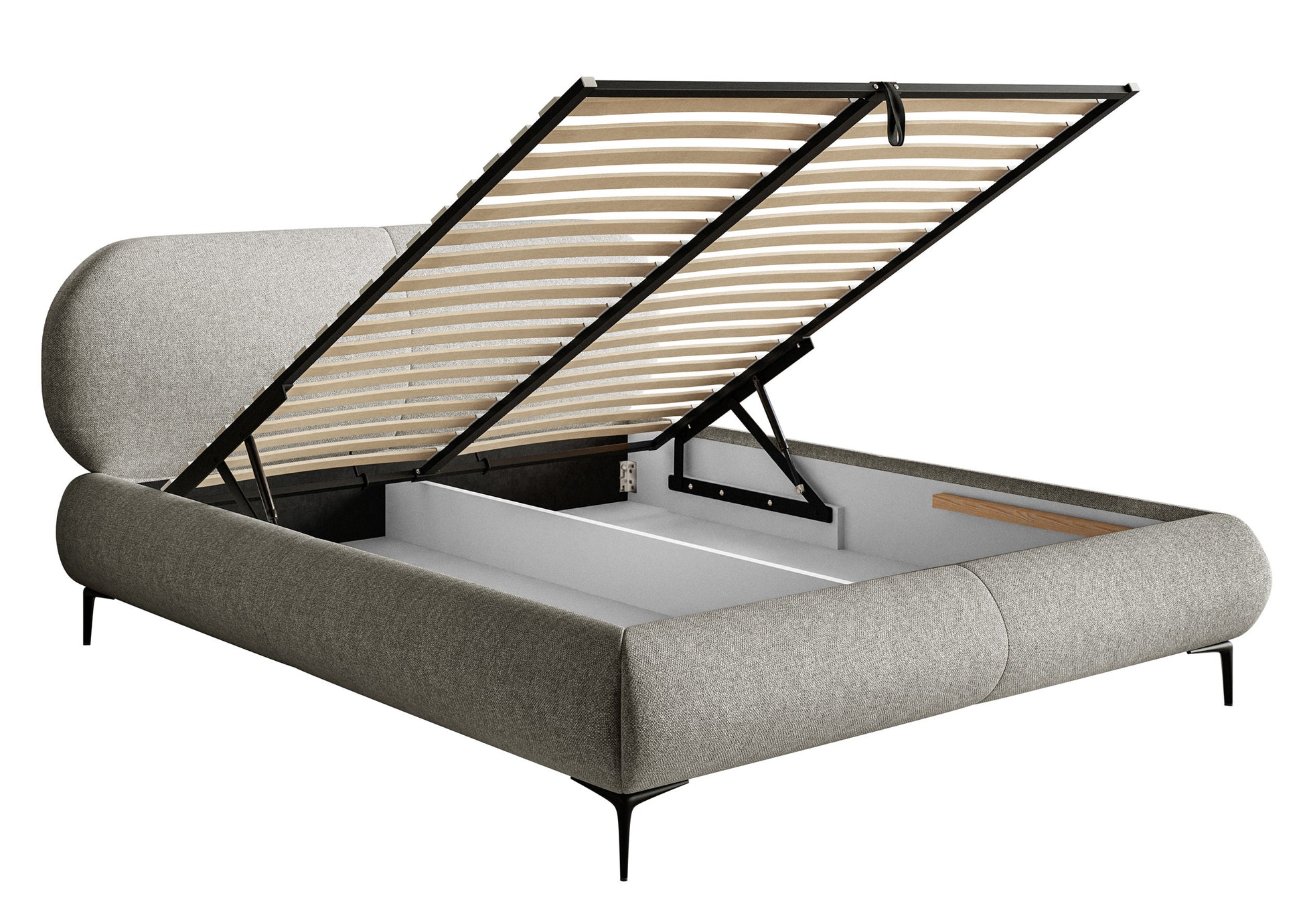 Gulta ar konteineru Valeo 140/160/180x 200 cm Toronto 14 (Lech), melnas kājas - N1 Home