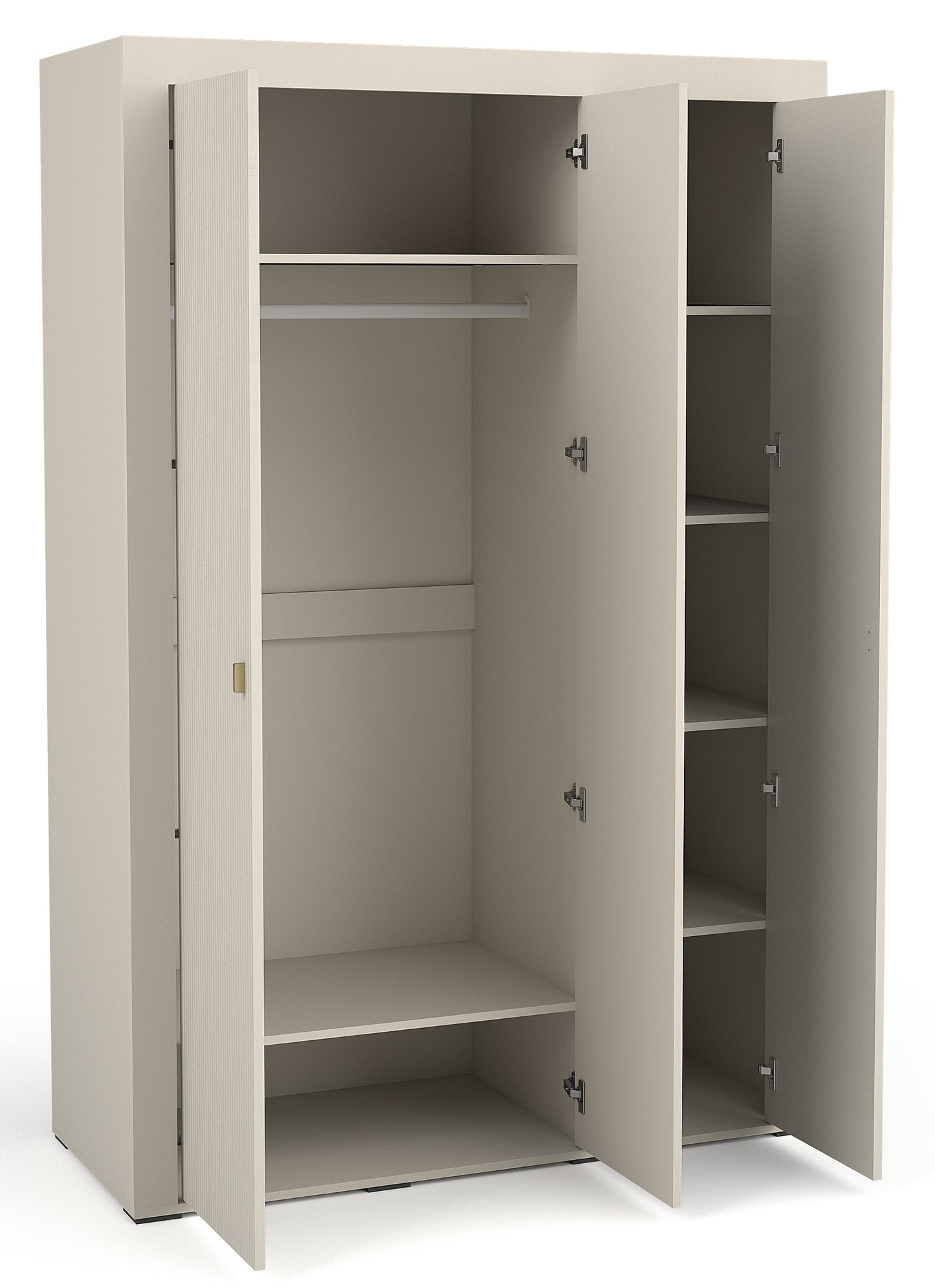 NOMILLA Trīsdurvju skapis ar spoguli 132 cm, kašmirs - N1 Home