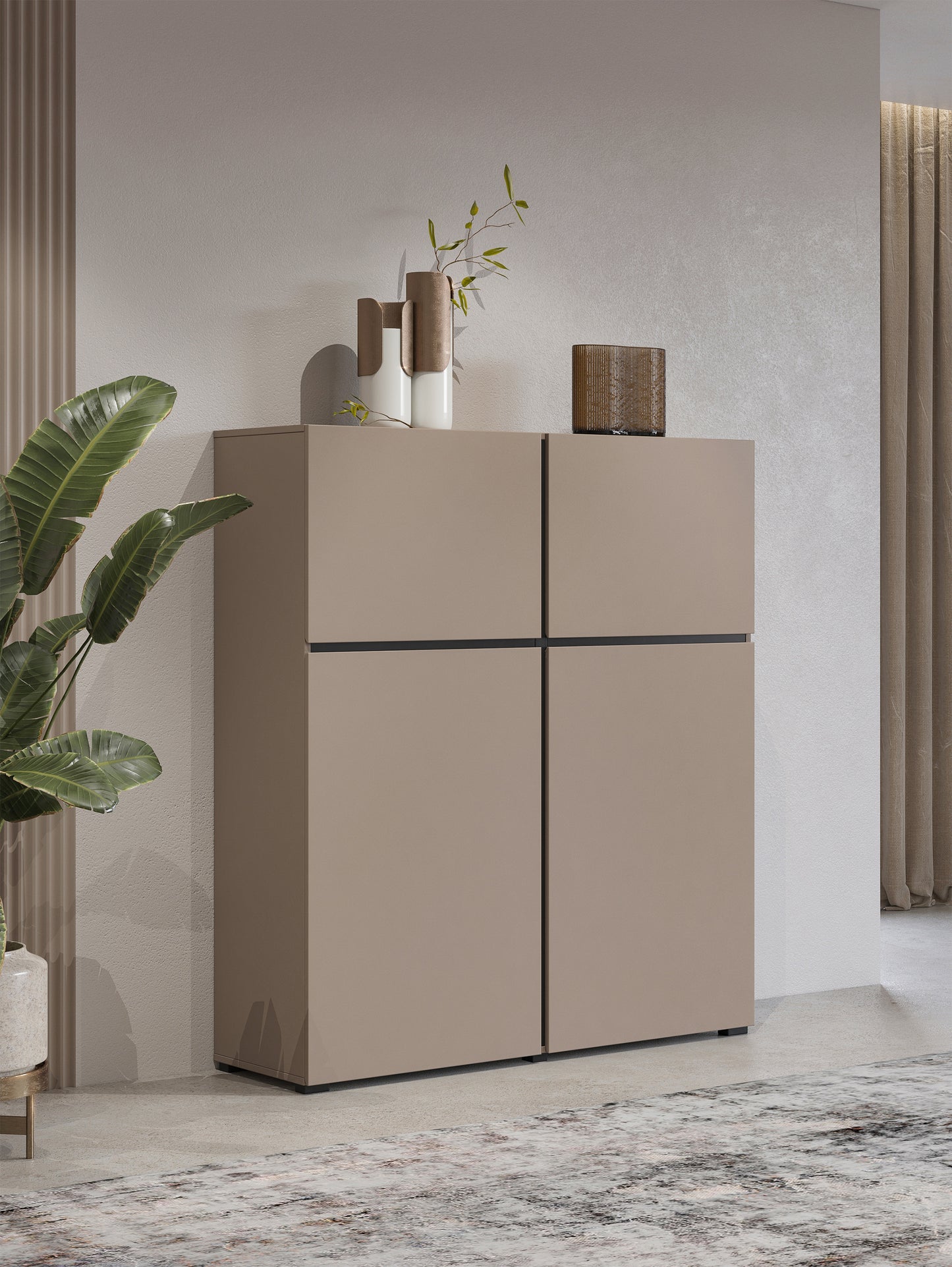 Kumode Kruzat 119/139/40 cm bēšs - N1 Home