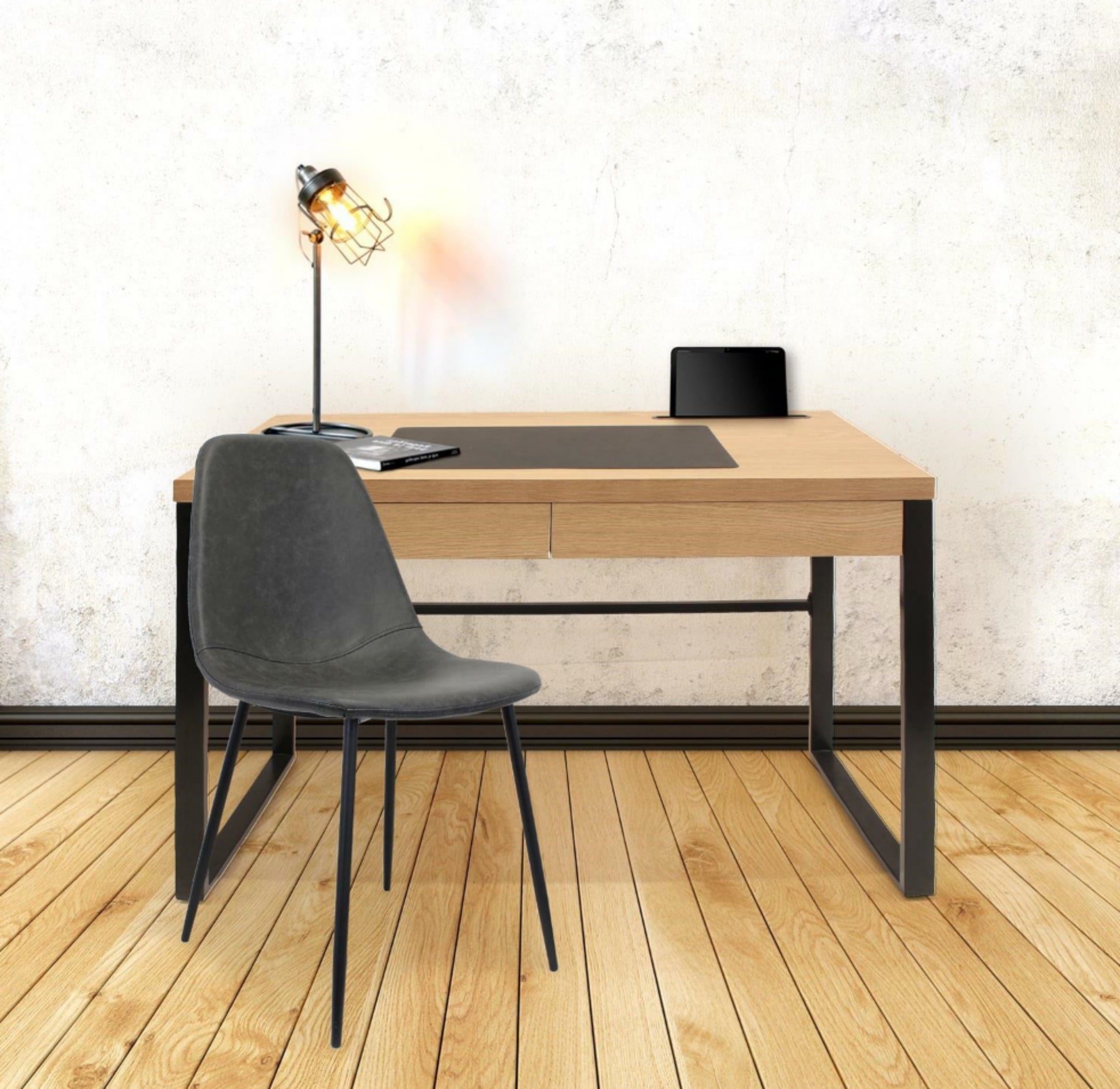 TIVEFIL Rakstāmgalds 100x50 cm,  ozols/melns - N1 Home