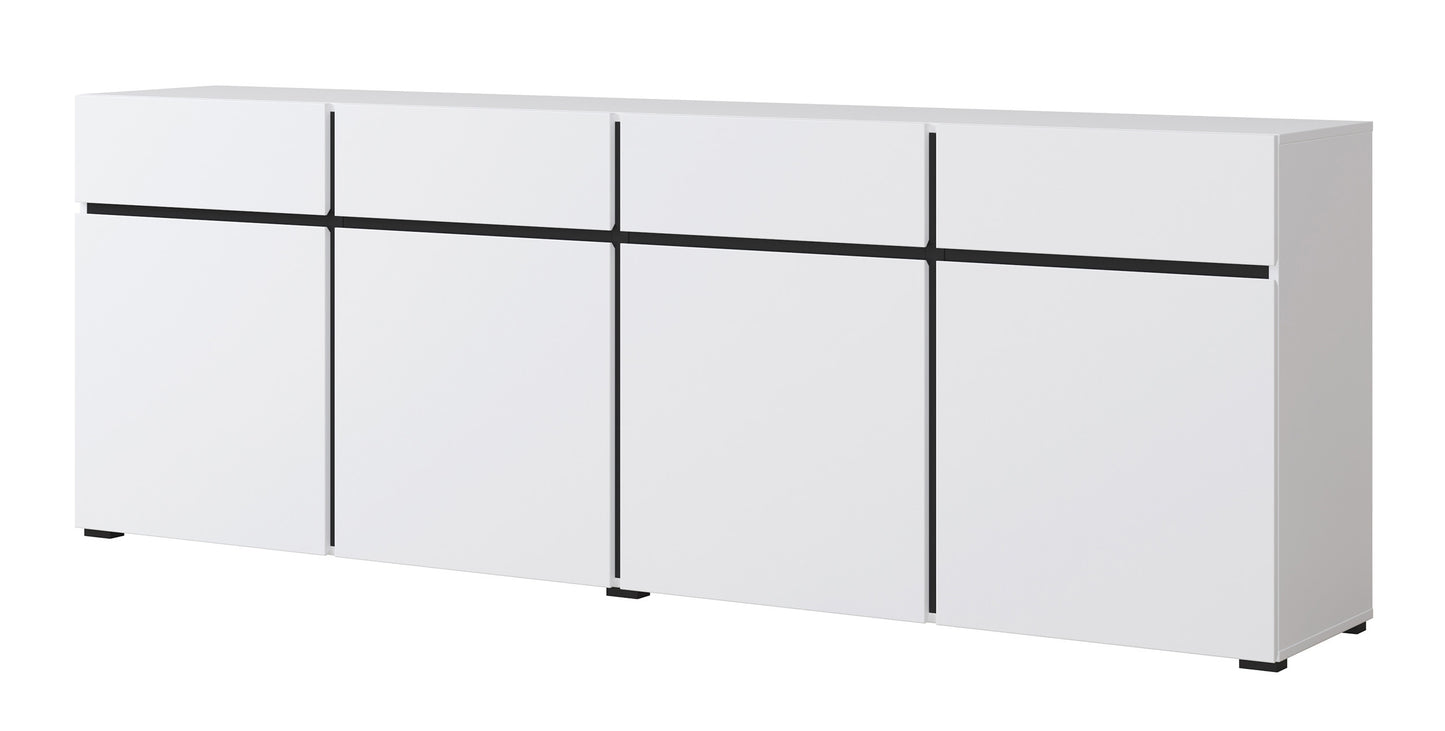 Kumode Kruzat 224/78/40 cm balts - N1 Home