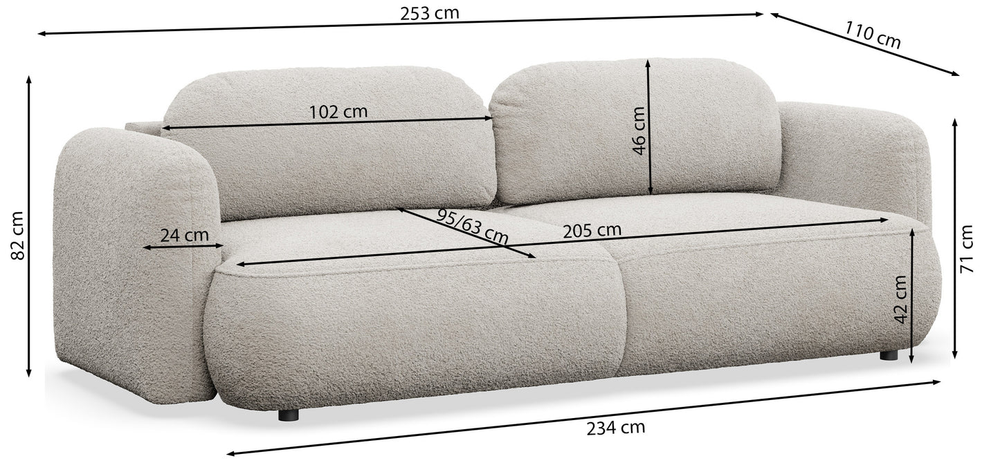 Dīvāns Tvors 82/253/110 cm Anthology 15 - N1 Home