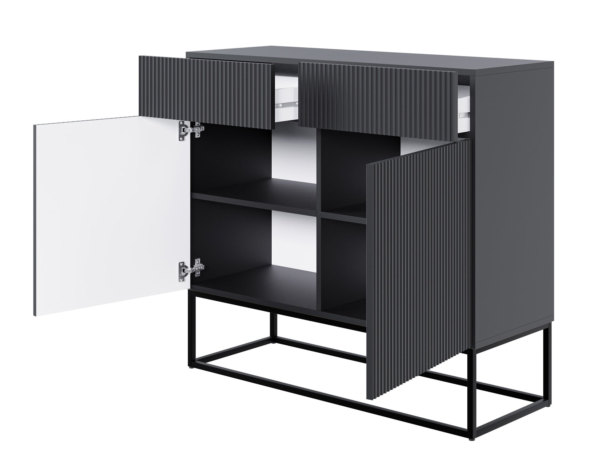 Kumode Velda  100/90/38 cm melns/melns - N1 Home