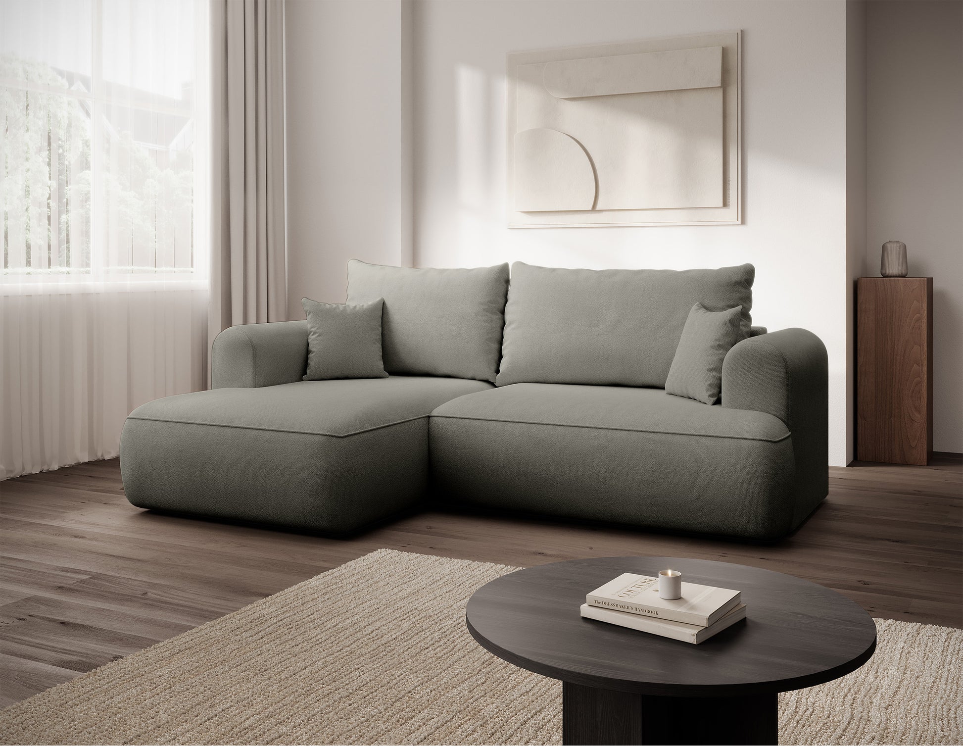 Dīvāns Ovors mini 238/93/156 cm Storm 85 - N1 Home