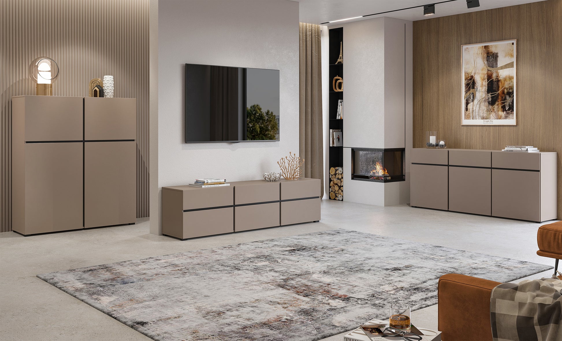 Kumode Kruzat 180/78/40 cm bēšs - N1 Home