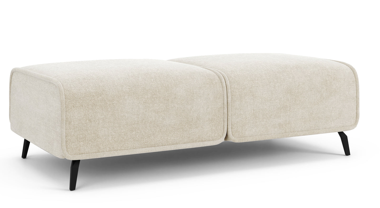 Dīvāns ar pufu Ruma 94/260/208 cm Storm 02