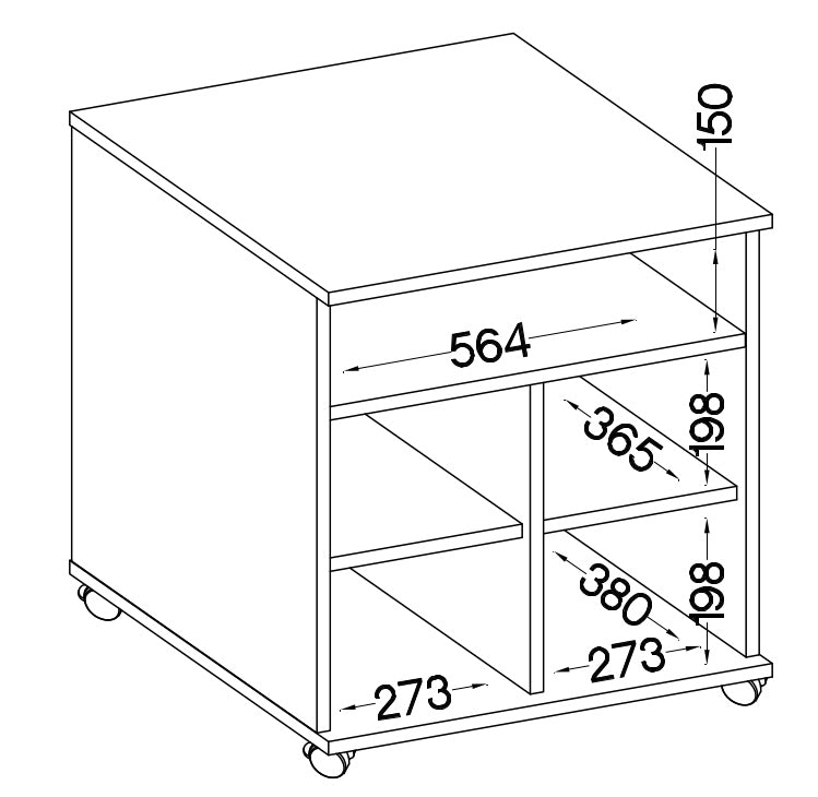 Biroja kumode Stun 67/60/42 cm pelēks - N1 Home