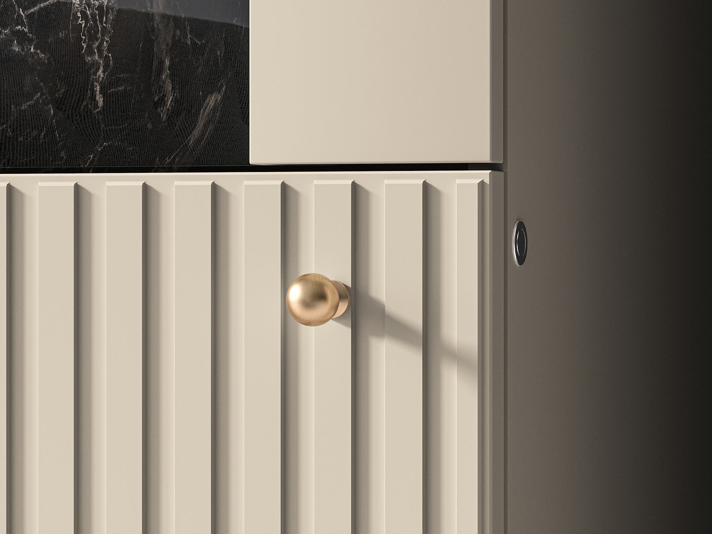 Vitrīnas skapis Galeto 190/55/40 cm bēšs - N1 Home